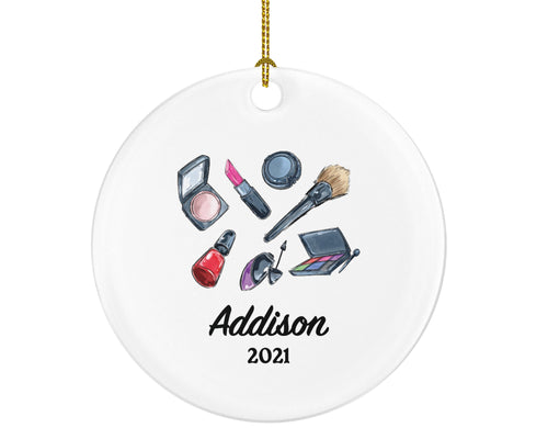 Beautician Makeup Artist Nail Polish Cosmetics Christmas Ornament Personalized - Make up Lover Beauty School hairdresser Salon Owner Stylist