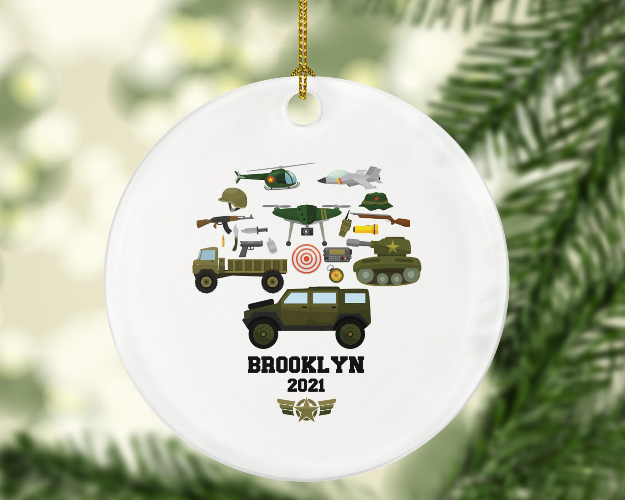 Military Christmas Ornament Personalized, Custom Military Service Army for Holiday, Soldier, Gift for Military Soldier