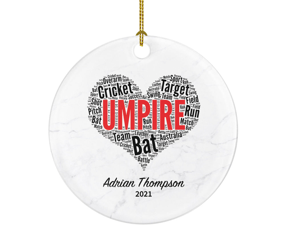 Umpire Christmas Ornament Personalized -  Best Umpire Ever Basketball Baseball Football Rugby Soccer Any Sports Team Umpire Match Gift