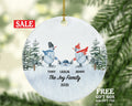 Family of 3 Christmas Ornament Personalized - Parents Mother Father Child Girl Boy Mom Dad Gift - Snowmen Family
