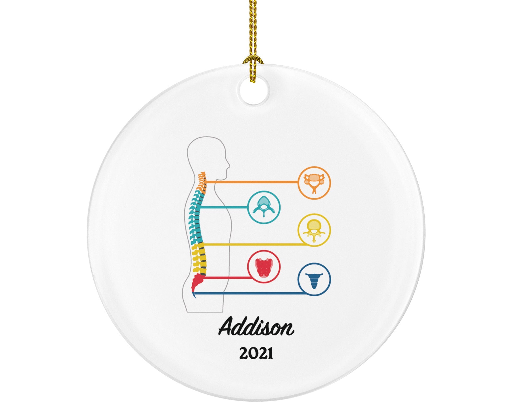 Spine Chiropractor Physical Therapist Christmas Ornament - Physician Medical Orthopedic Spinal image Gift for Orthopedist Physiotherapist