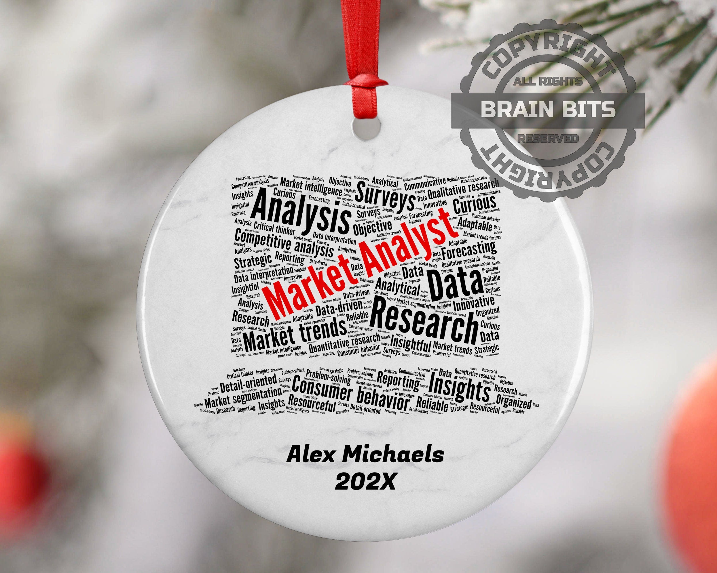 Market Research Analyst Personalized Christmas Ornament