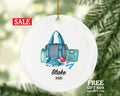 Workout Fitness Pilates Yoga Personalized Christmas Ornament - Personal Fitness Trainer Custom Healthy Lifestyle Training Exercise