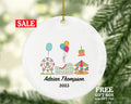 Amusement Park Christmas Ornament - Personalized Theme Park Worker Gift - Carousel Roller Coaster Ferris Wheel Fairgrounds Vacation Travel