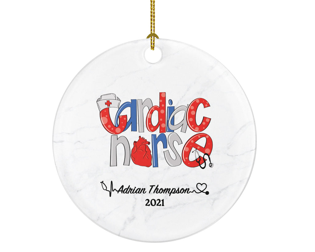 Cardiac Nurse CN Christmas Ornament Personalized - Nurse Registered Health Worker Gift from Patient for Nurse Custom Medical