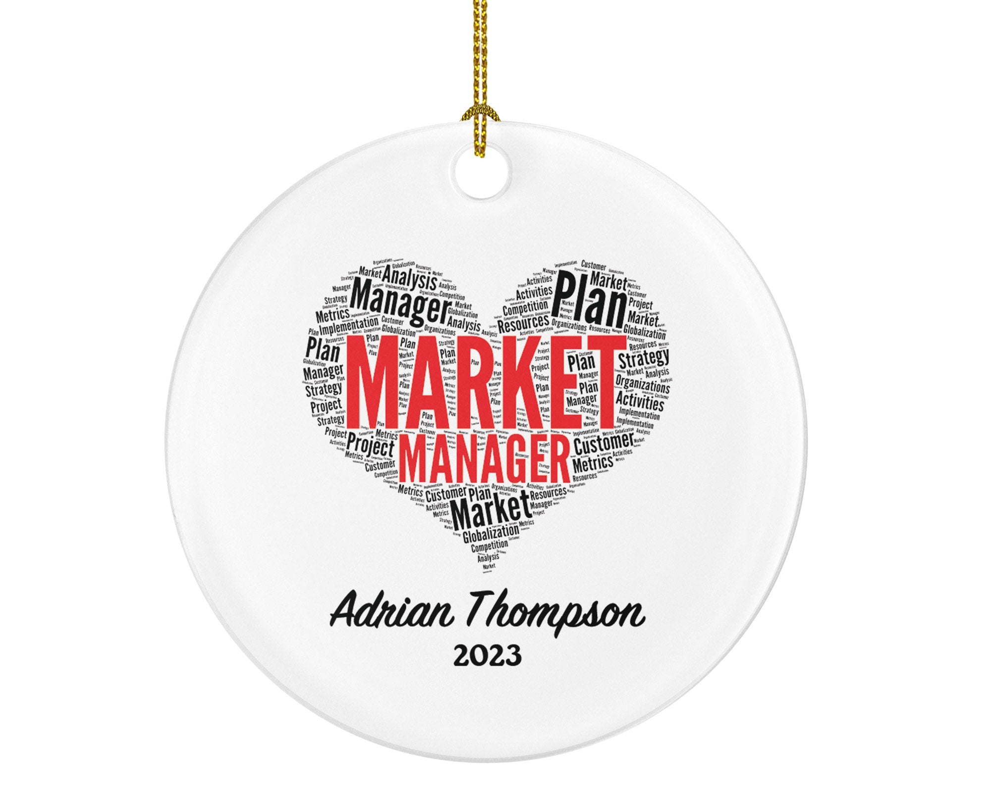 Market Manager Specialist Christmas Ornament - Personalized Developer Strategist Analyst Business Designer Consultant