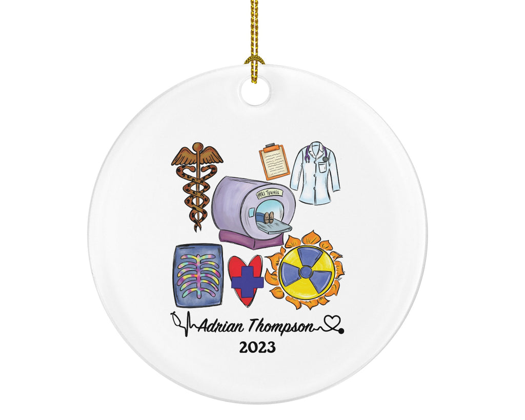 MRI Tech Christmas Ornament Personalized - Magnetic Resonance Imaging Scanner MRI Technologists Radiologic Scan Health Worker Gift