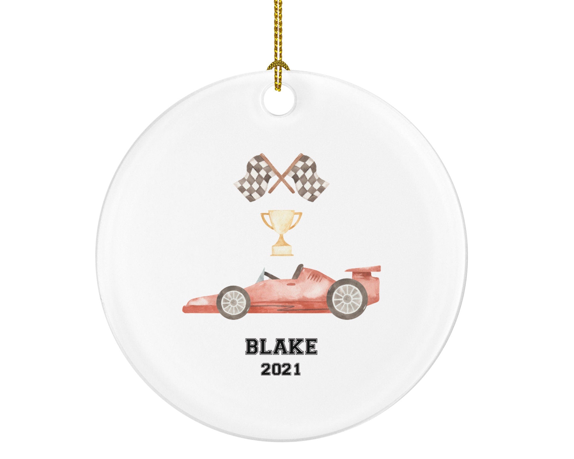 Racing Cars Christmas Ornament Personalized - Racing Gift Keepsake
