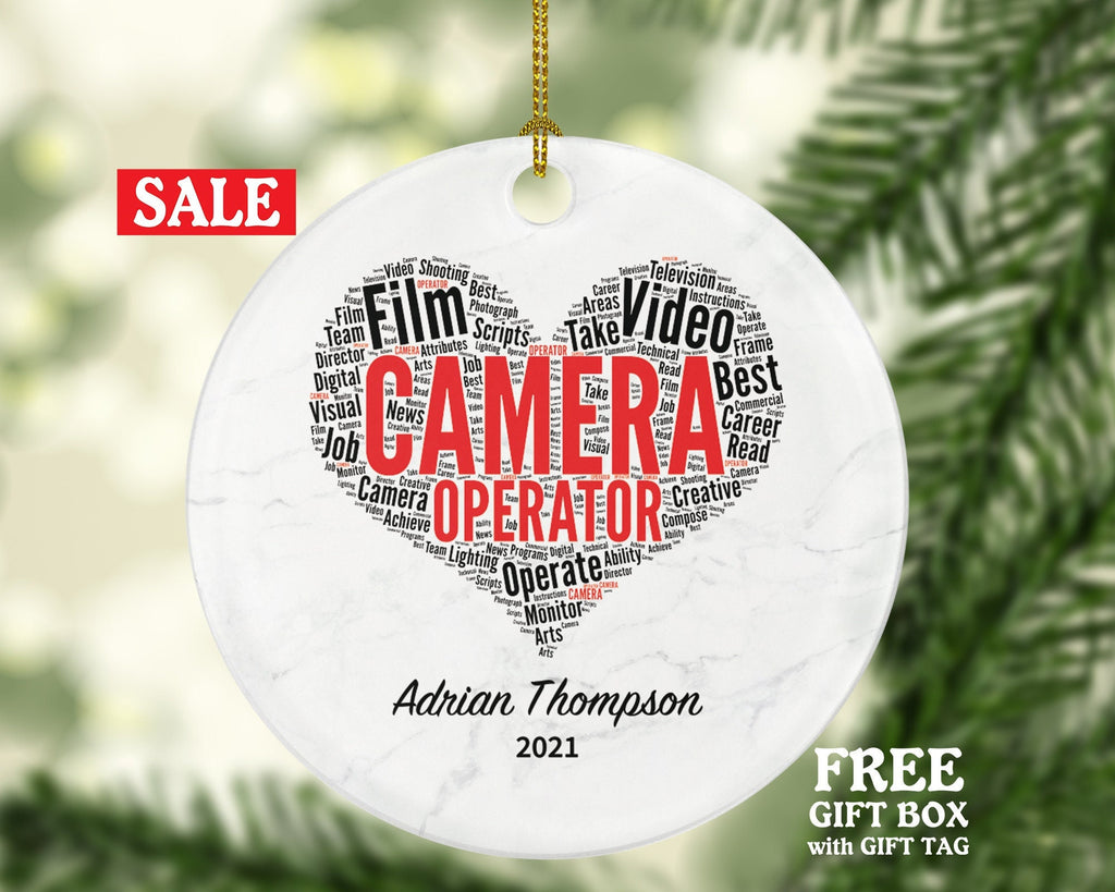 Camera Operator Christmas Ornament Personalized