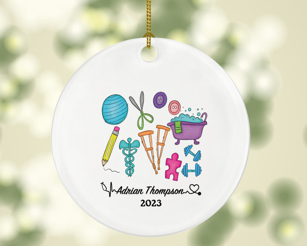 Occupational Therapist Christmas Ornament Personalized - Physical Therapy Assistant OTA PT OT Chiropractor Graduation Appreciation Gift