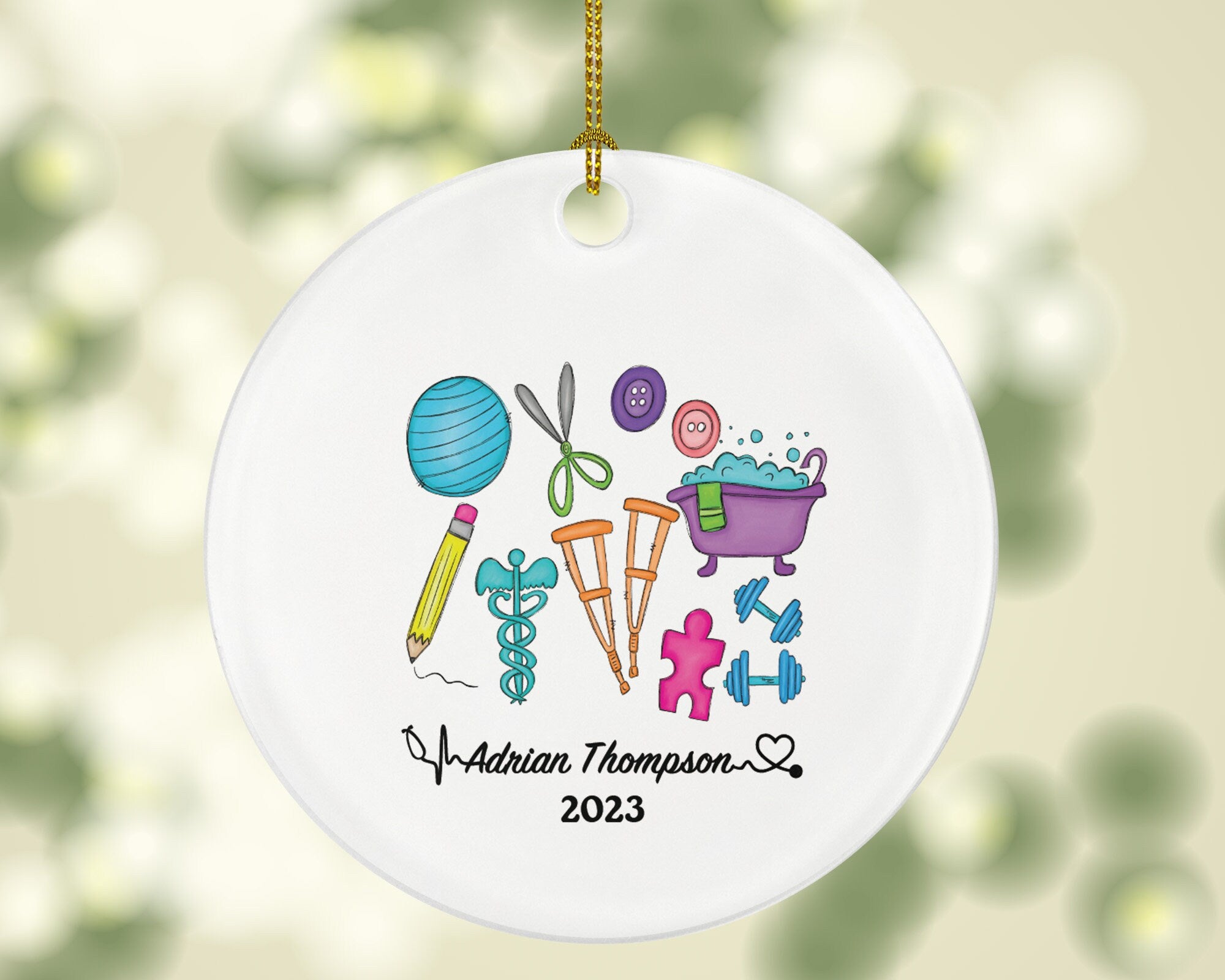 Occupational Therapist Christmas Ornament Personalized - Physical Therapy Assistant OTA PT OT Chiropractor Graduation Appreciation Gift