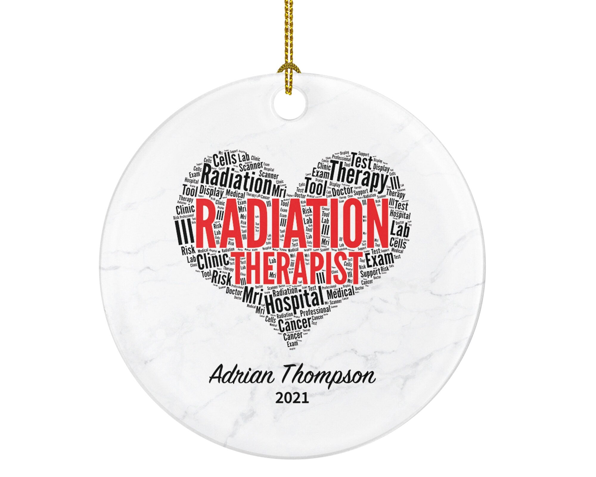 Radiation Therapist Christmas Ornament Personalized -  Health Worker Doctor Physician Gift