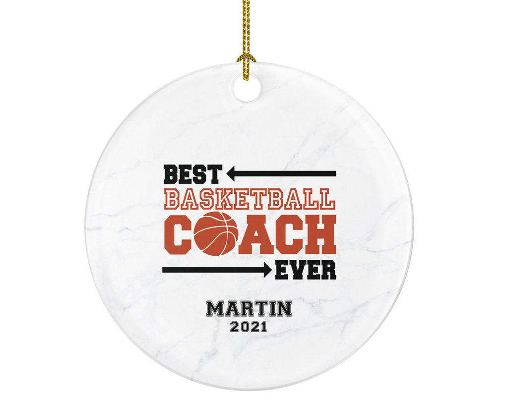 Basketball Coach Christmas Ornament Personalized - Custom Gift for Basketball Team Coach Gamer Sports Hobby Occupation Decorations