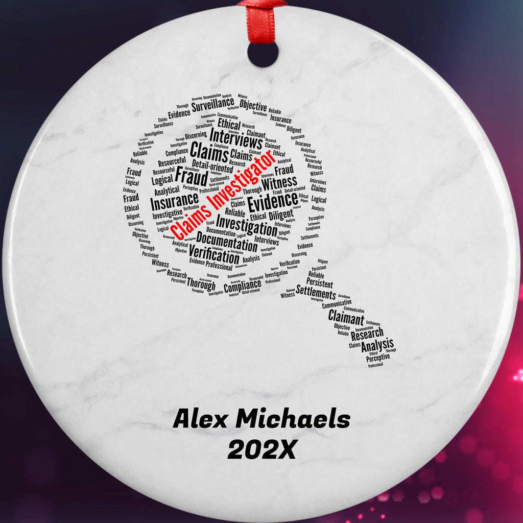 Claims Investigator Personalized Christmas Ornament