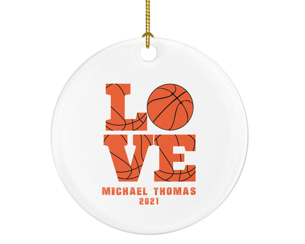 Personalized Basketball Christmas Ornament - Custom Gift for Basketball Team Player Gamer Sports Hobby Occupation Decorations