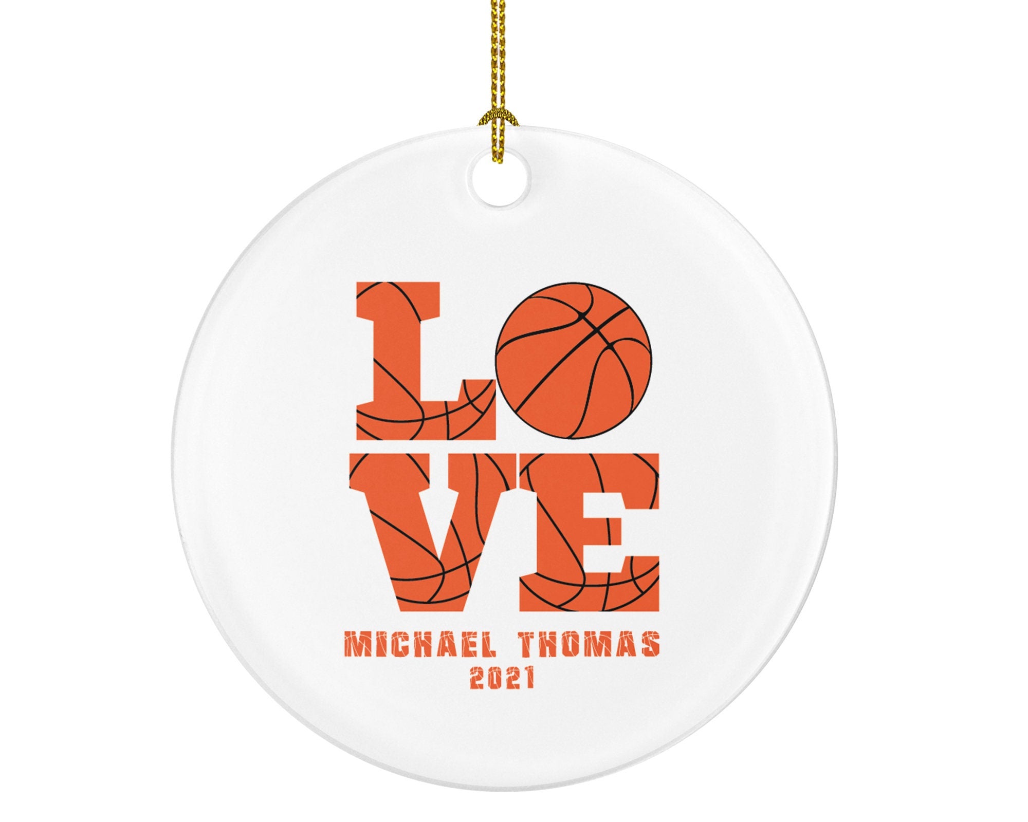 Personalized Basketball Christmas Ornament - Custom Gift for Basketball Team Player Gamer Sports Hobby Occupation Decorations