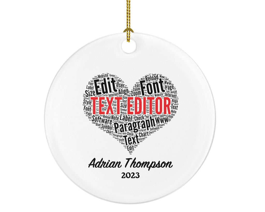 Text Editor Christmas Ornament Personalized - Paragraph Writer Text Custom Name Gift