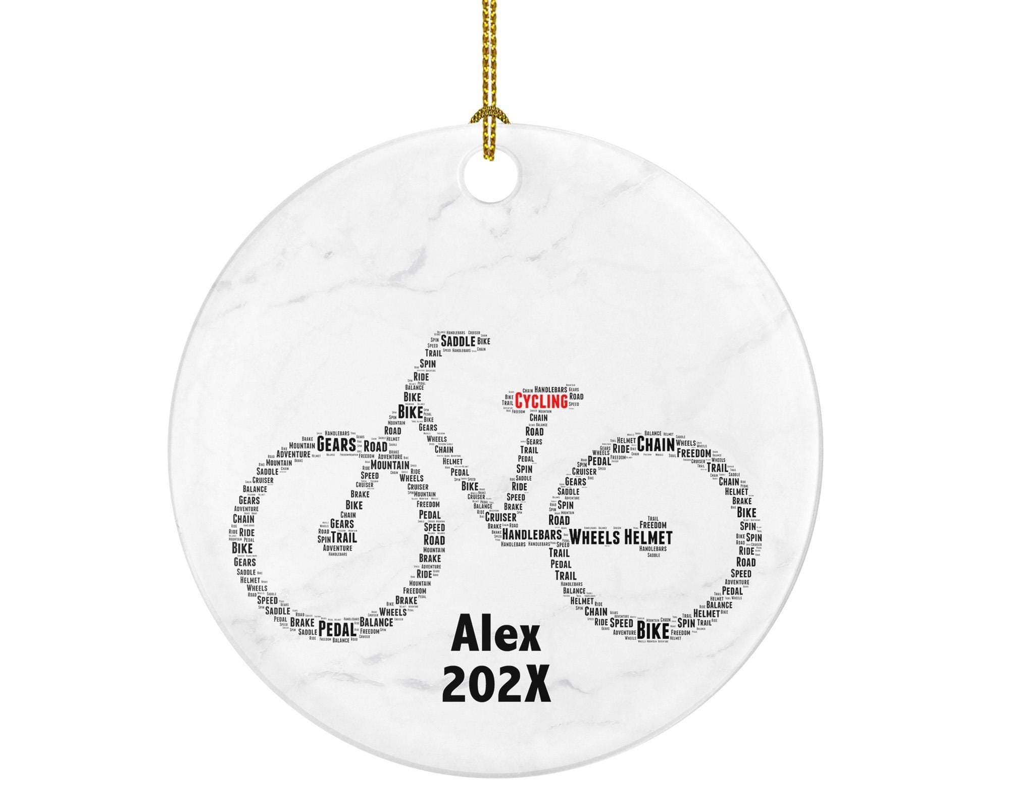 Personalized Cycling Christmas Ornament – Custom Bike Rider Gift – Road and Mountain Biking Ornament – Cyclist Holiday Keepsake