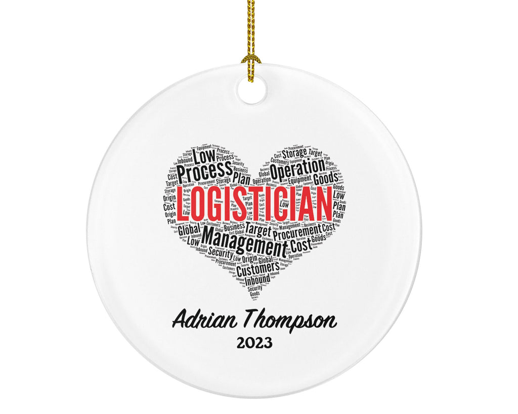 Logistician Christmas Ornament Personalized - Logistics Worker Christmas Gift for an Employee Employer Custom