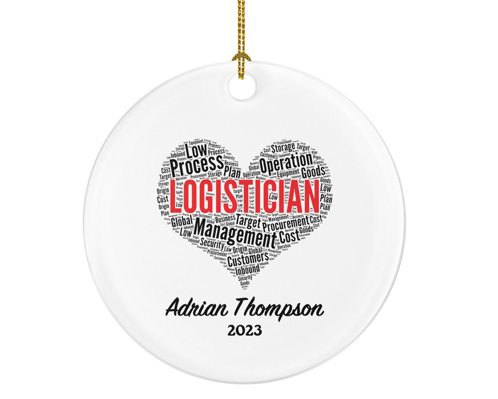 Logistician Christmas Ornament Personalized - Logistics Worker Christmas Gift for an Employee Employer Custom