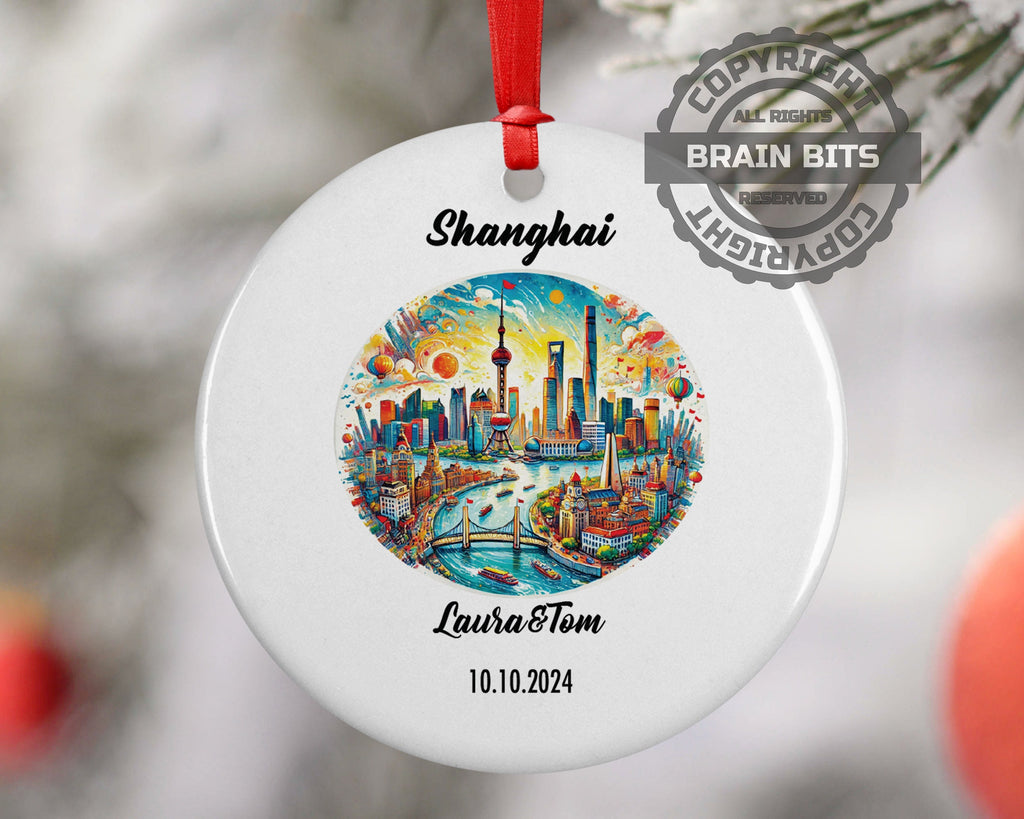 Shanghai Ornament, Engagement, Married, Travel, Gift for Engaged Couple, Engagement Gift, Trip, Vacation Souvenir