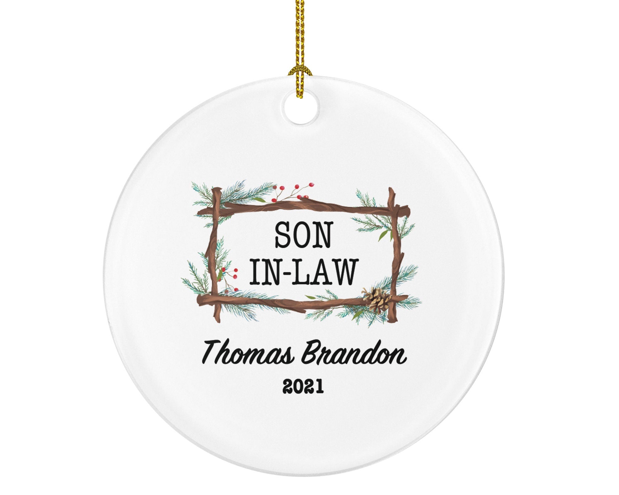 Son in Law Christmas Ornament, Best Son in Law Ever Wedding Gift From Mother and Father of Bride