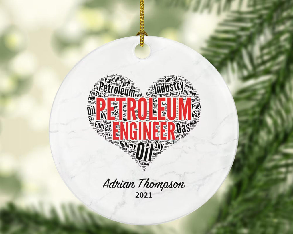 Petroleum Engineer Christmas Ornament Personalized, Petroleum Engineer Custom Gift