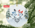 First Christmas as Mr & Mrs Married Couple Christmas Ornament Personalized - Newlywed Mr. and Mrs. Wedding Gift - Snowmen