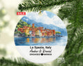 Custom La Spezia Italy Christmas Ornament, Cinque Terre, Personalized Couple Gift, Celebrate Your Wedding, Engagement, Honeymoon