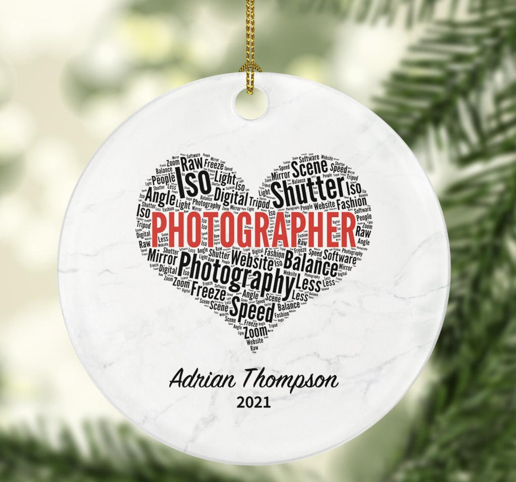 Photography Camera Photographer Ornament - Personalized Photographer Custom Gift Shoot People