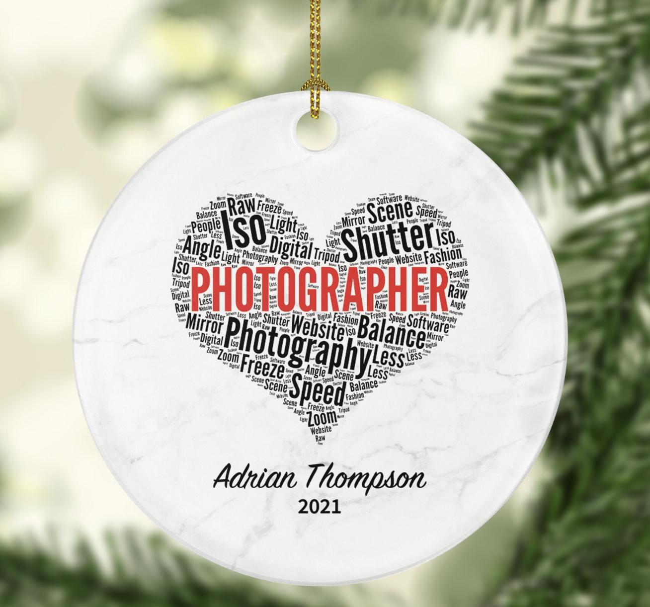 Photography Camera Photographer Ornament - Personalized Photographer Custom Gift Shoot People