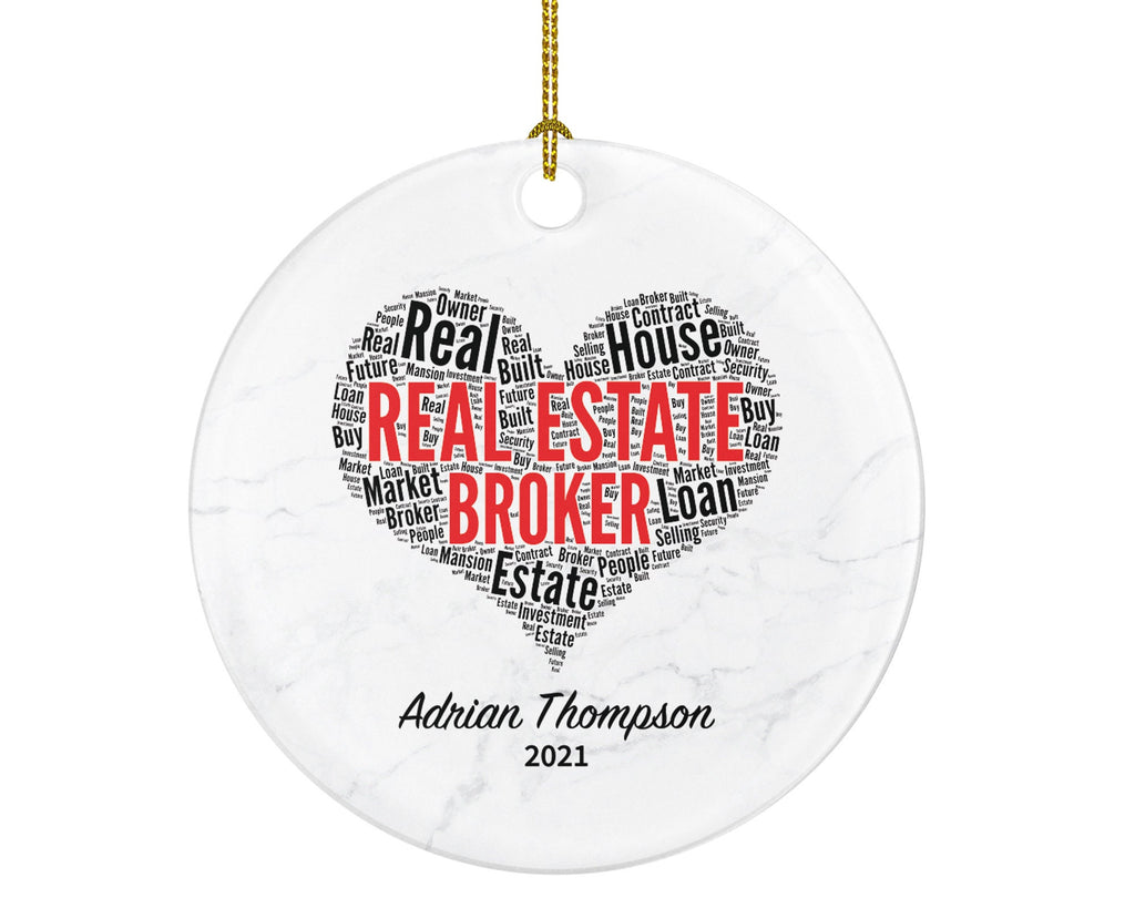 Real Estate Broker Realtor Agent Personalized Ornament - House Broker Personalized Ornament- New Real Estate Seller Christmas Ornament