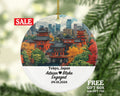 Tokyo Christmas Ornament Personalized - Japan Engaged Married Family Together Couple Travel Honeymoon Engagement Marriage