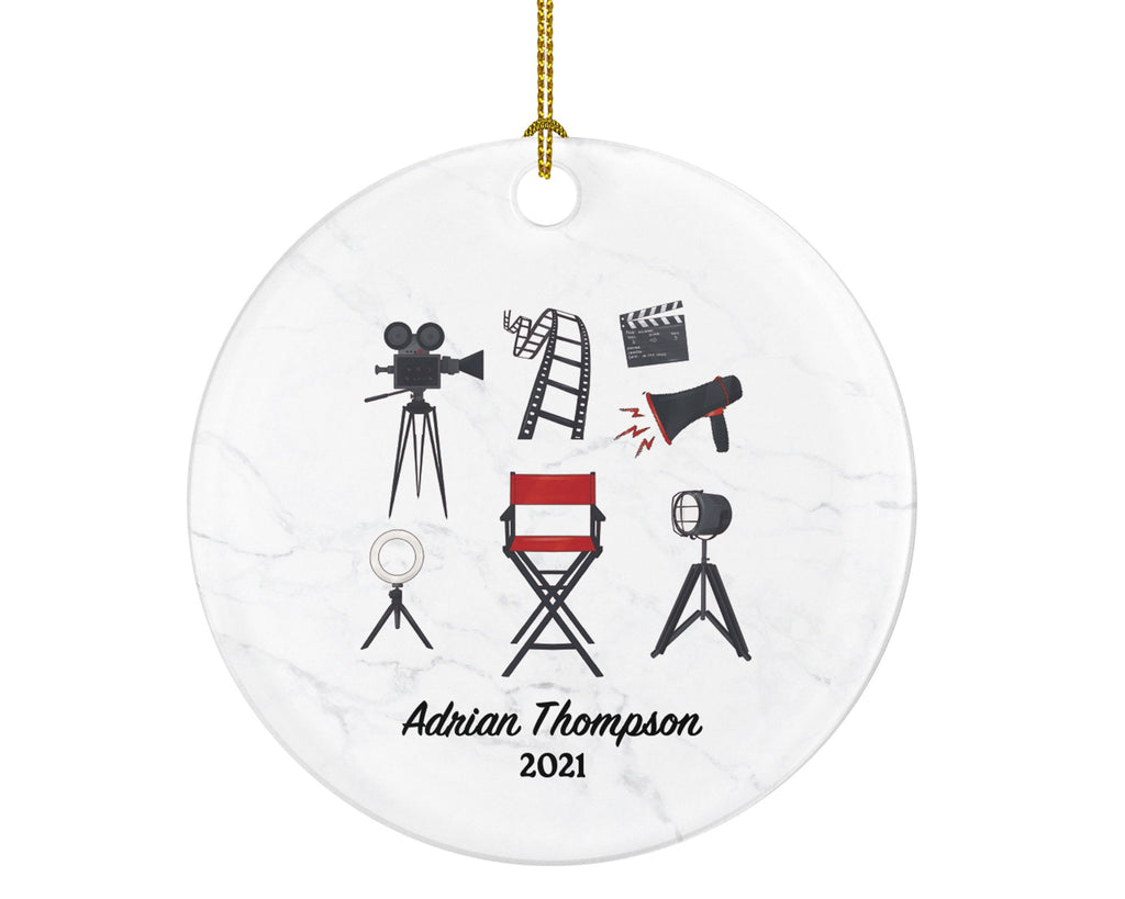 Cinema Christmas Ornament Personalized - Film Movie Actor Actress Best Ever Gift - Custom Name Year