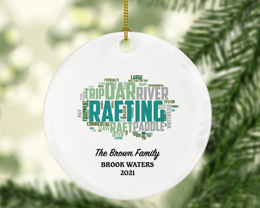 Rafting Christmas Ornament Personalized - River, Adventure, Outdoor Sports Custom Gift