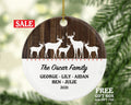 Family of 2 3 4 5 Personalized Christmas Ornament - Two Three Four Five Child Custom Rustic Farmhouse Big Deer Reindeer Family