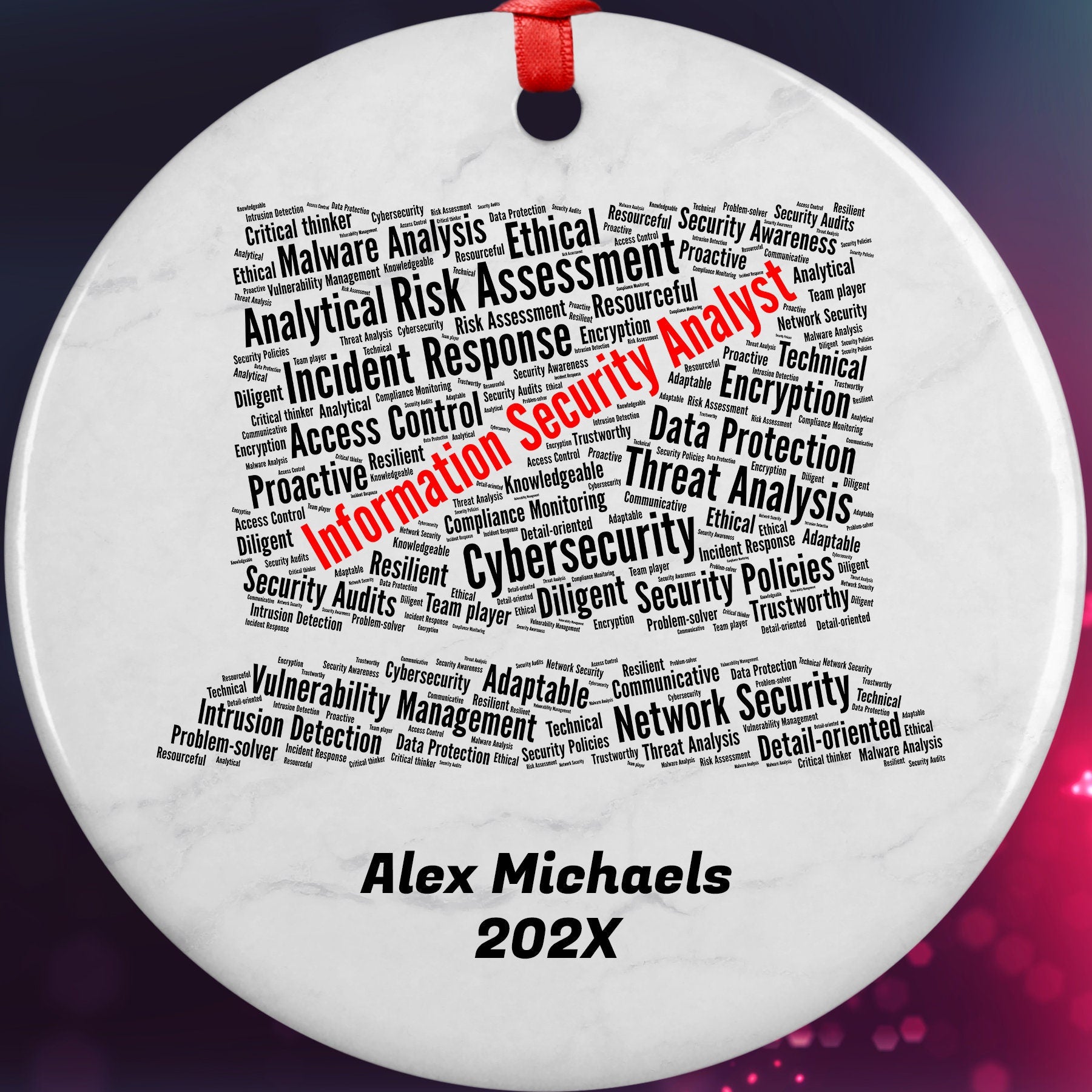 Information Security Analyst Personalized Christmas Ornament