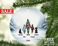 Single Mother with Kids Pet First Christmas Infants Ornament - New Babies Parents As Mother Father Mom Dad Gift Kid Child Our Family