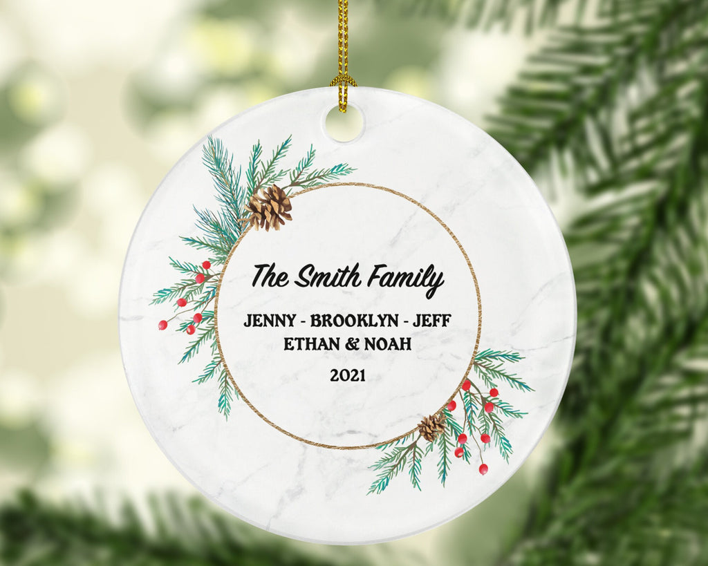 Family of 2 3 4 5 6 Christmas Ornament Personalized - Gift for Family - Custom Name Year Christmas Ornament