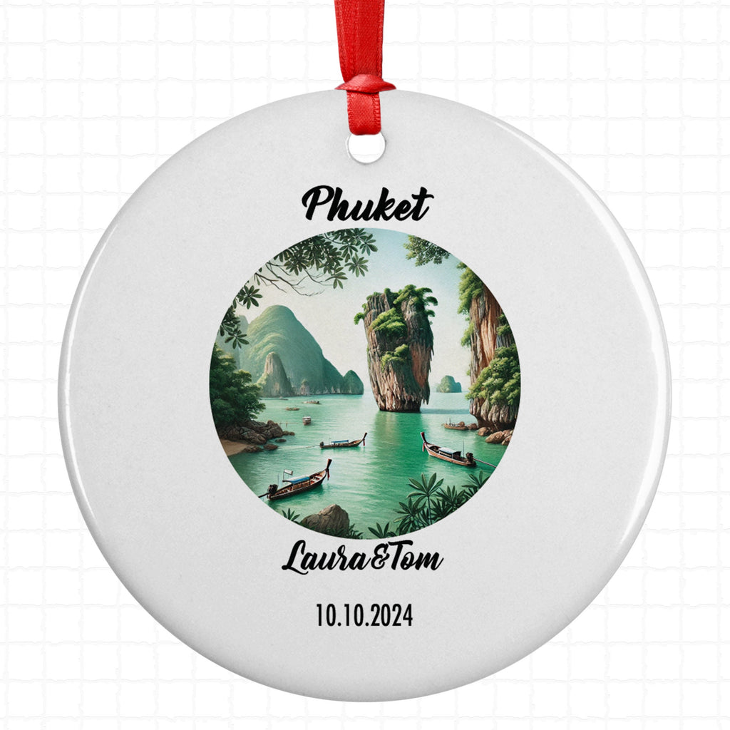 Phuket, Thailand, Ornament, Engagement, Married, Travel, Gift for Engaged Couple, Engagement Gift, Trip, Vacation Souvenir