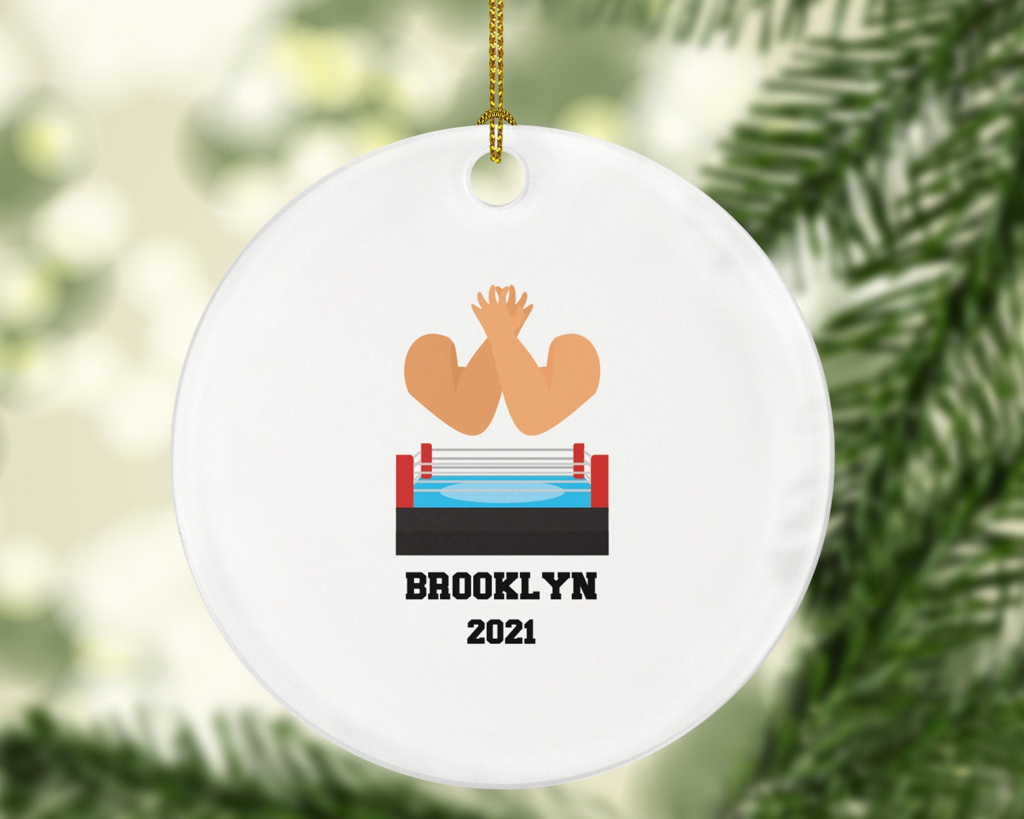 Wrestling Christmas Ornament Personalized - Wrestling Team Custom Gift - Wrestler Ornament