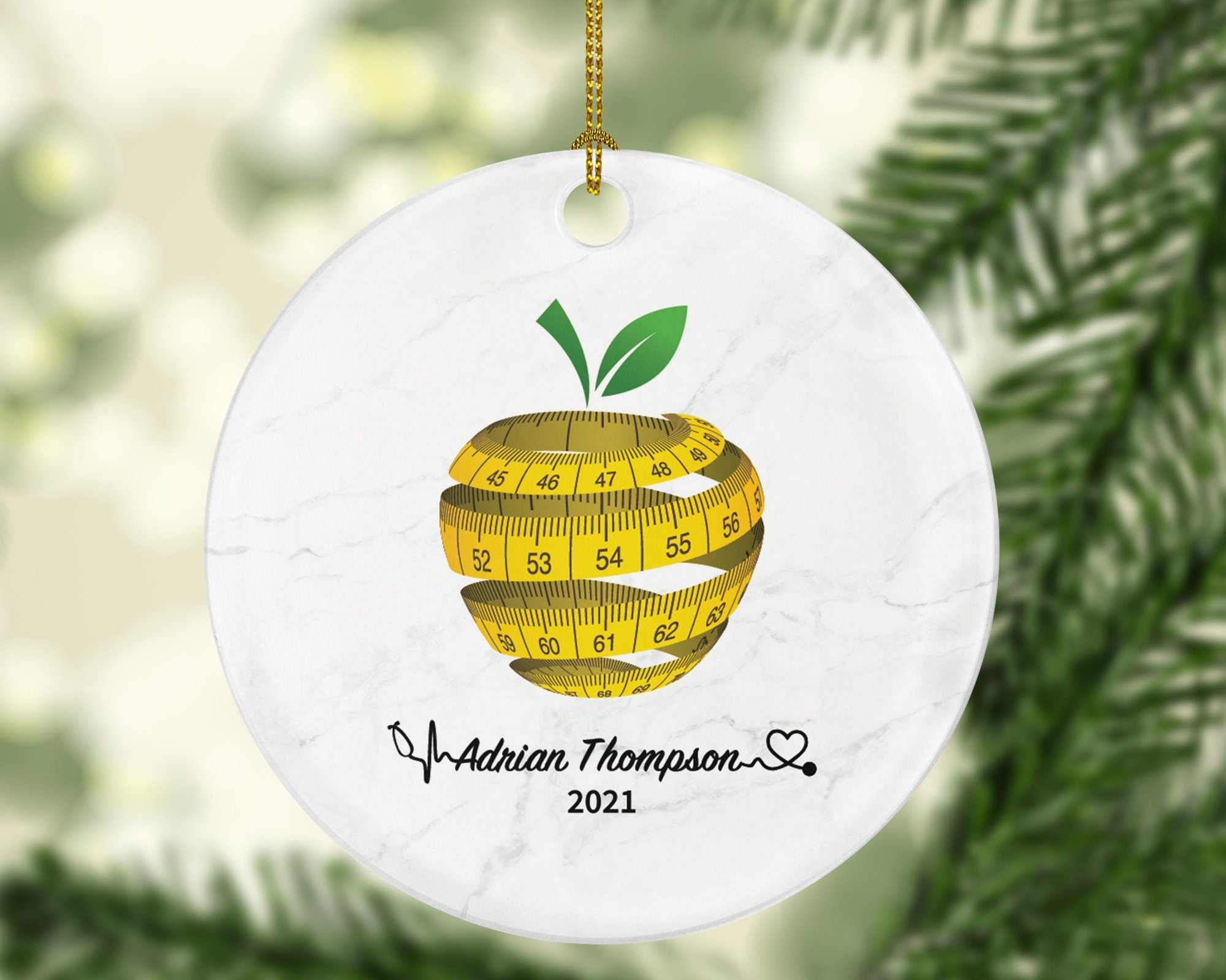 Dietitian Nutritionist Christmas Ornament Personalized Gift -  Custom Name Year