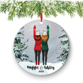 Soul Sisters for 2 Best Friends Christmas Ornament Personalized BFF Gift Custom Female Friends Besties Portrait Snow Forest Girl My Person