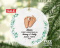 First Christmas as Mommy and Daddy Ornament - New Baby Girl Boy Parents Mother Father Mom Dad Our Family Gift Infant Feet with Rings