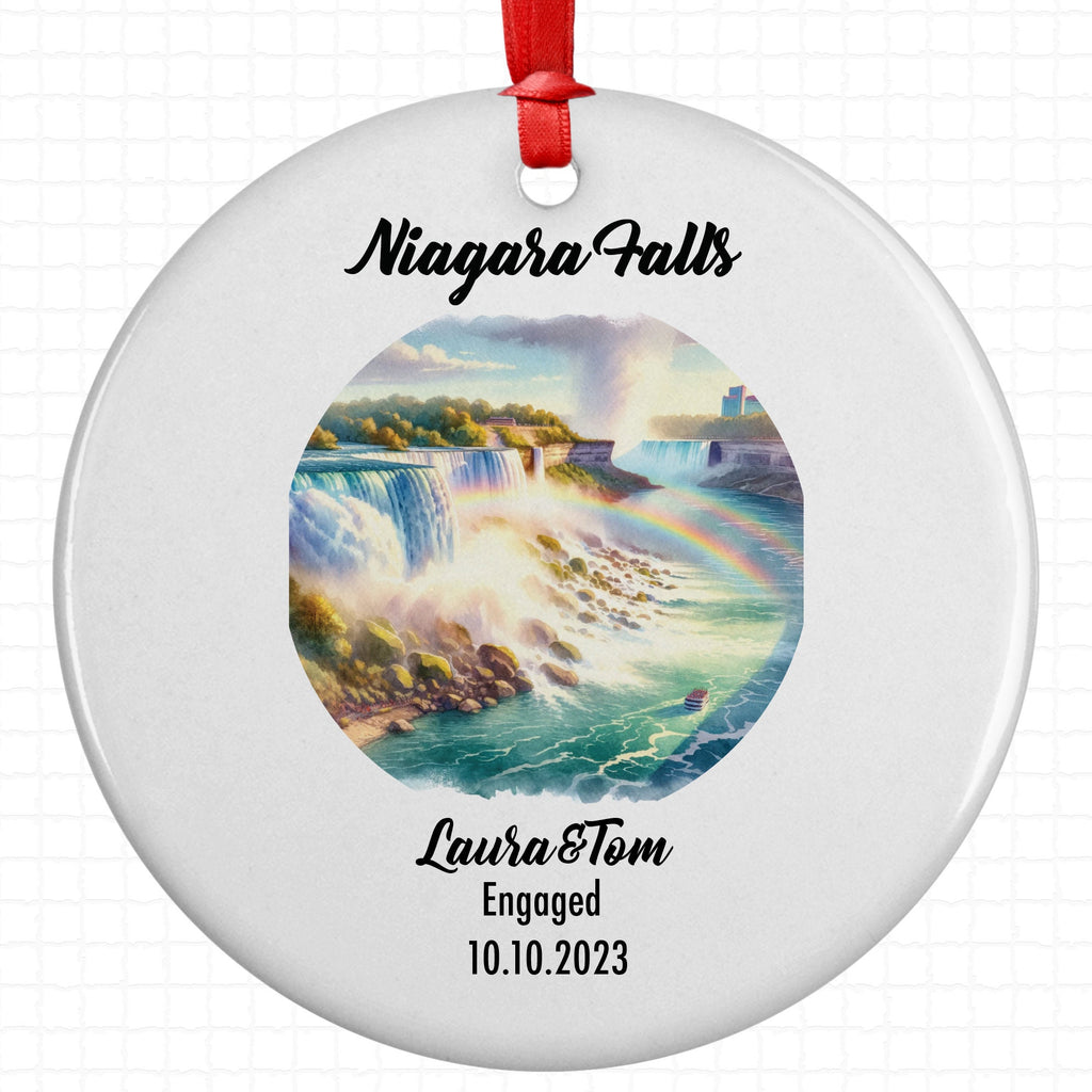 Niagara Falls Ornament, Engagement, Married, Travel, Gift for Engaged Couple, Engagement Gift, Trip, Vacation Souvenir