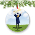 Personalized Graduation Christmas Ornament Class of 2020 2021 for Custom Graduate Male Masters Bachelor Doctorate College High School Degree