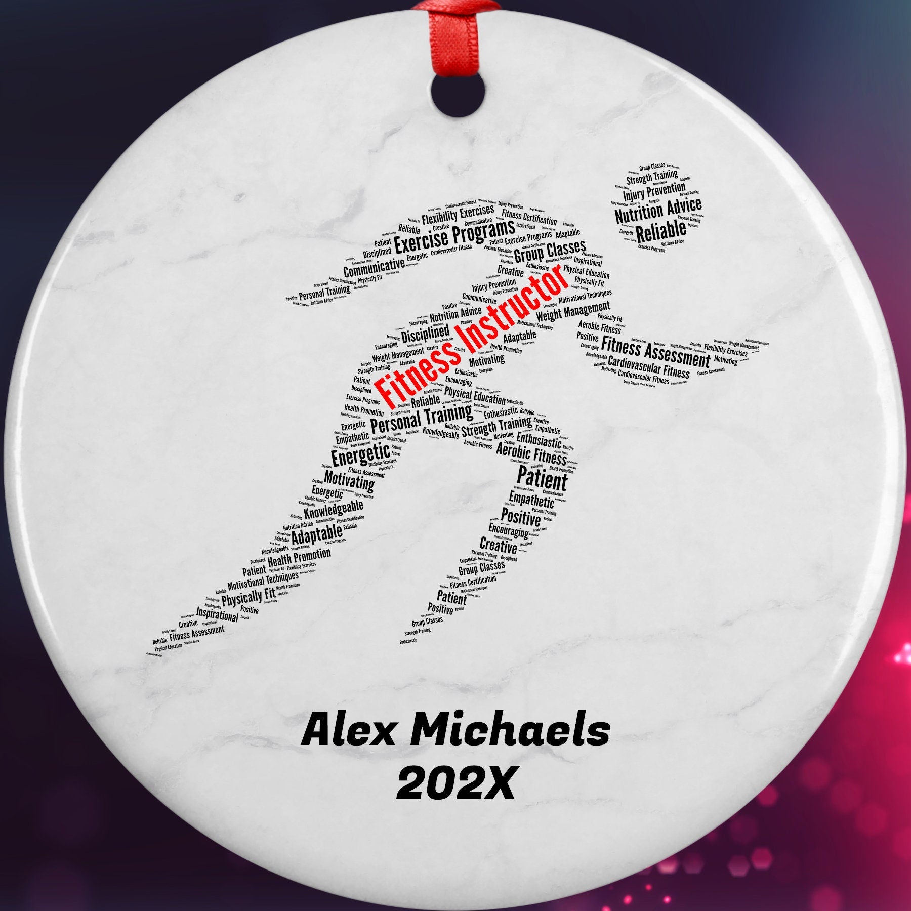 Fitness Instructor Personalized Christmas Ornament