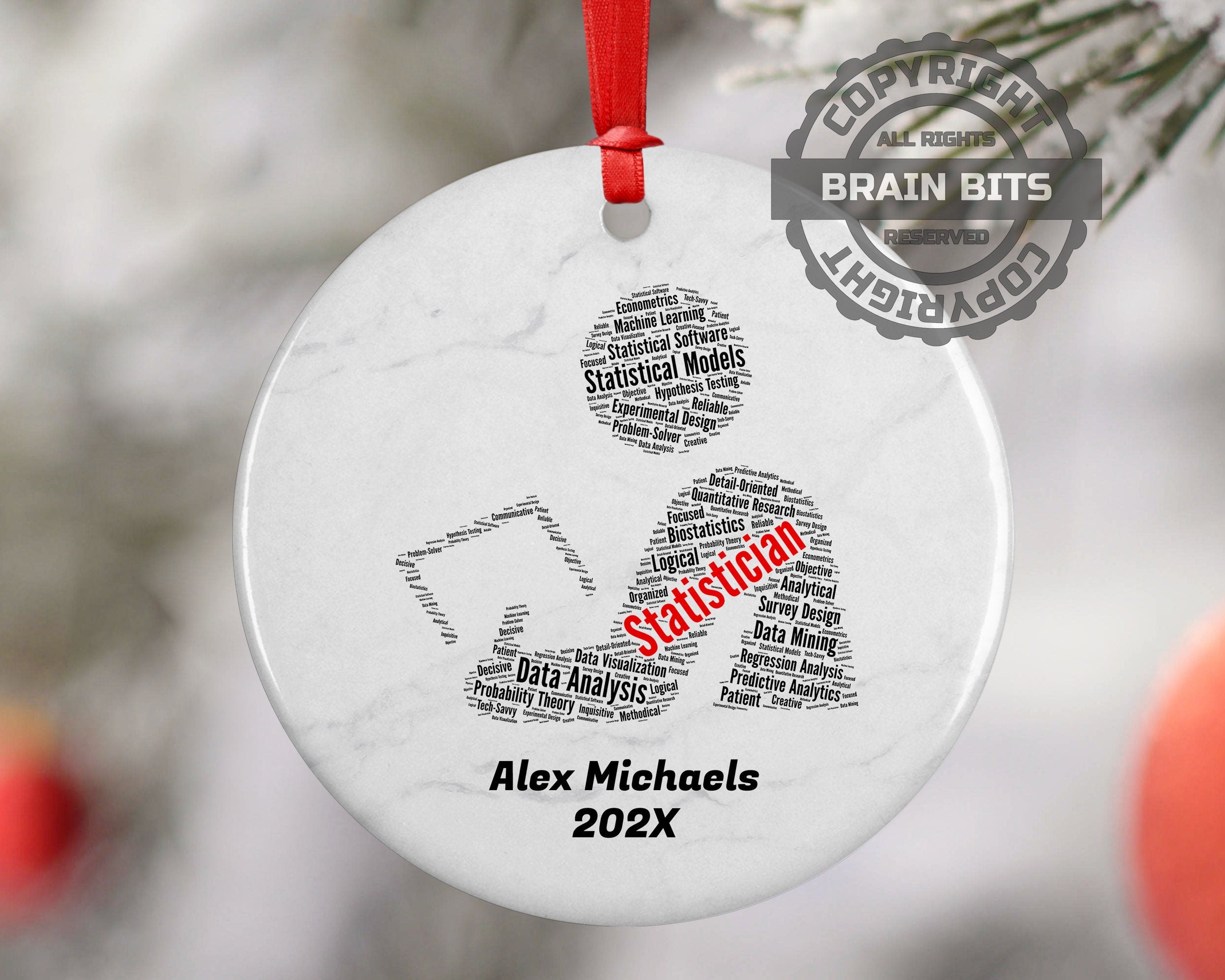 Statistician Personalized Christmas Ornament