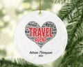 Travel Agent Worker Christmas Ornament Personalized - Vacation Travel Agent Gift For Employee Boss Employer - Custom Name Year