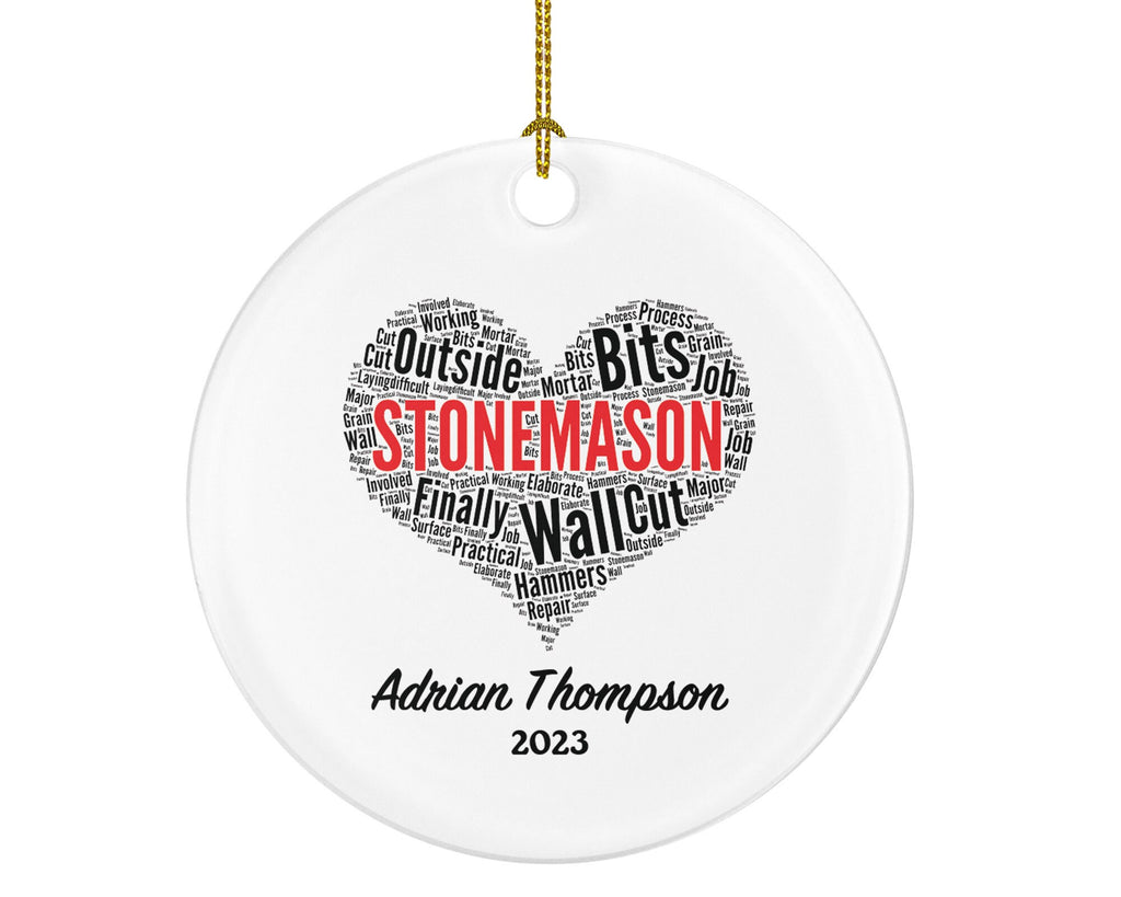 Stonemason Personalized Christmas Ornament - Wall worker Custom Gift